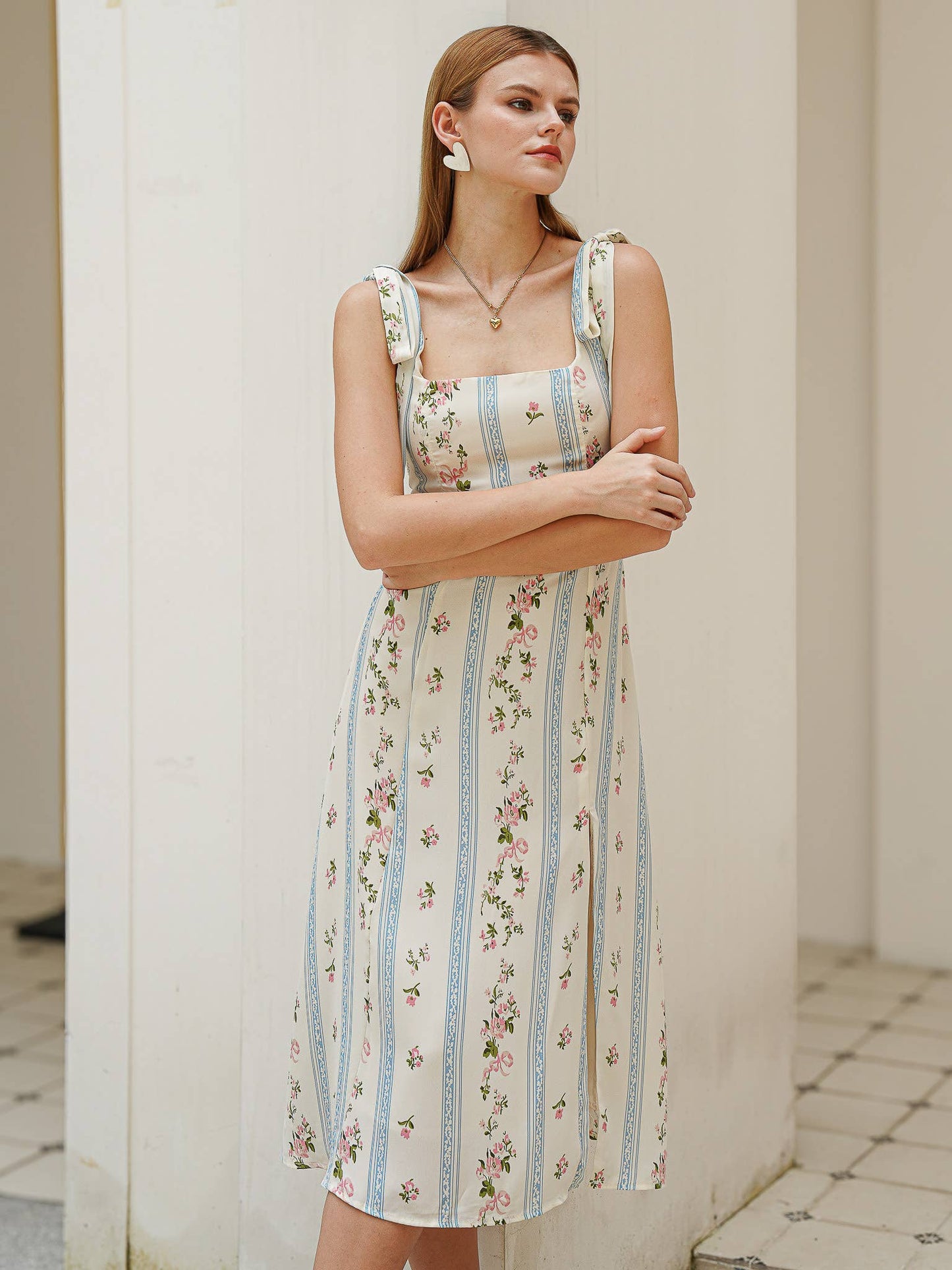 Sweet Floral Stripe Sundress