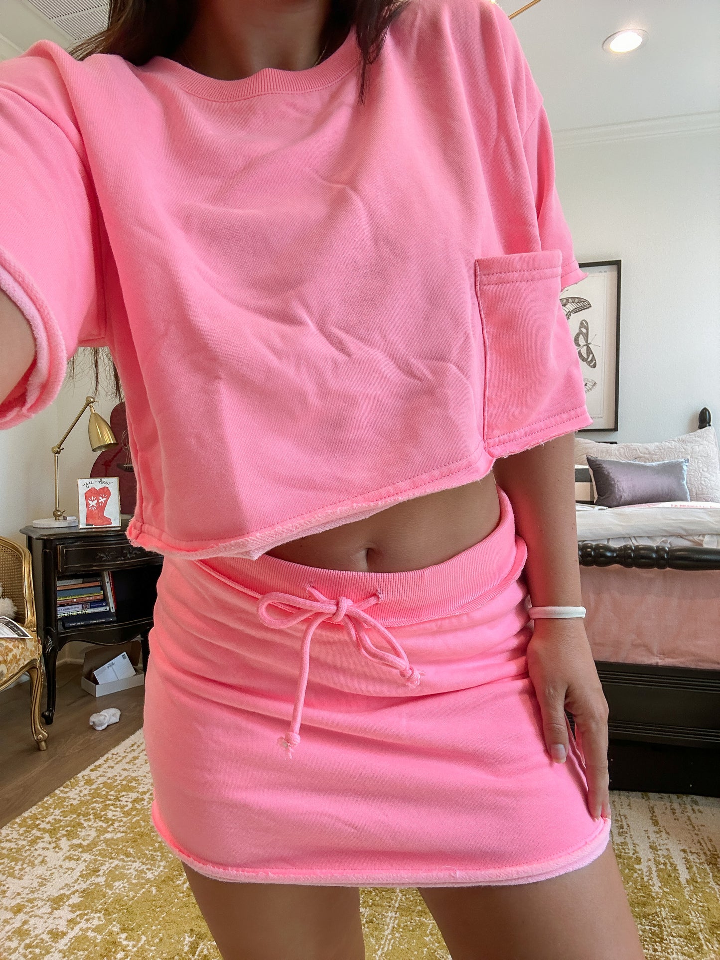 Neon Pink Highlighter Skort Set