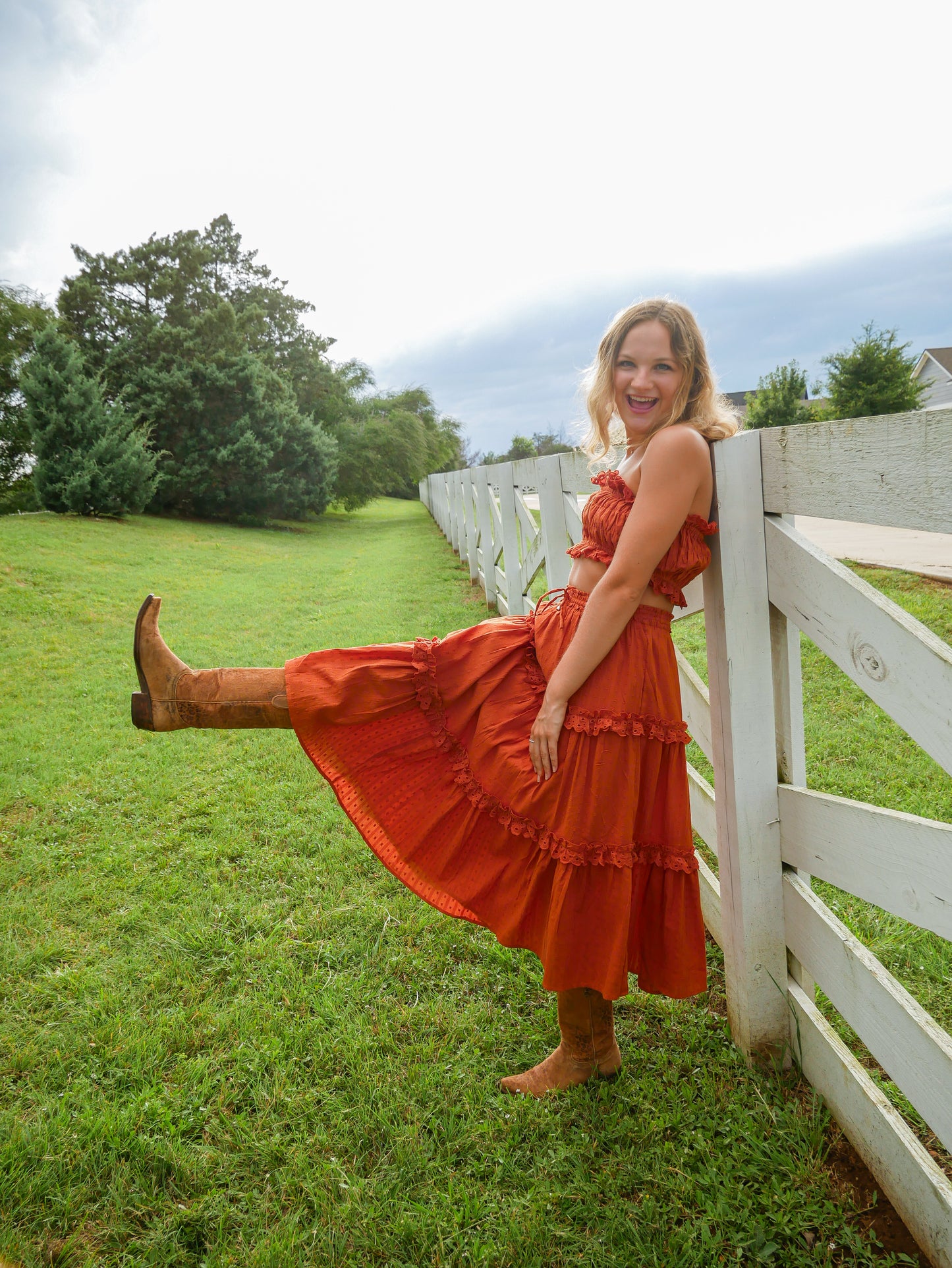 Brick Maxi Skirt and Tube Set