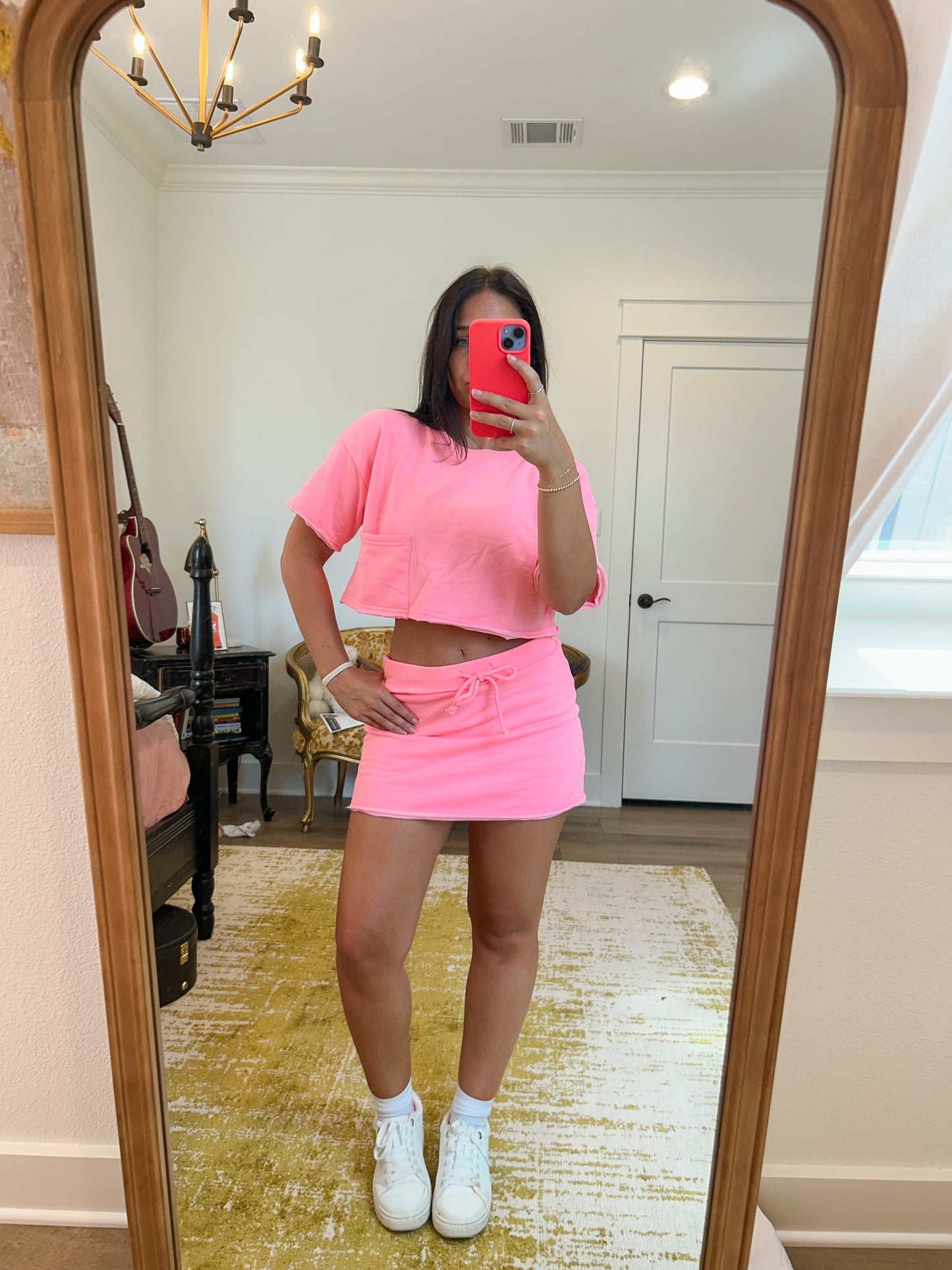 Neon Pink Highlighter Skort Set