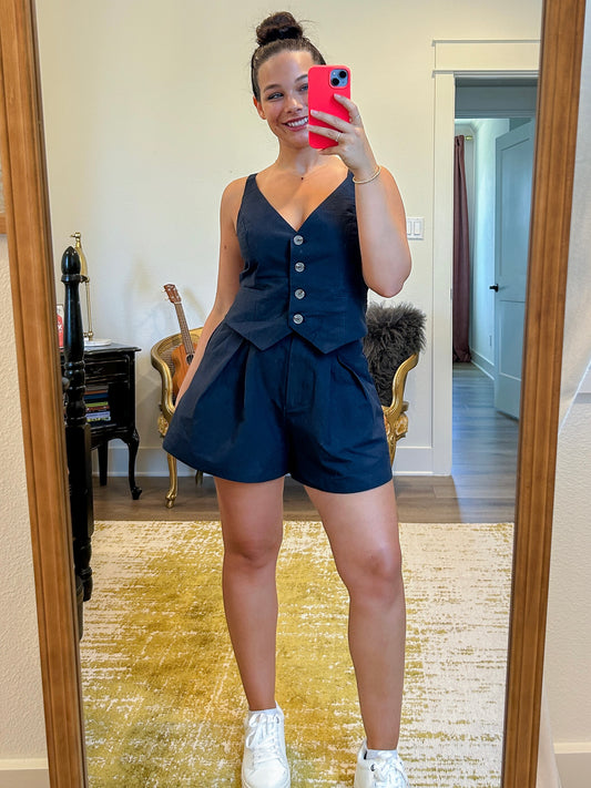 Girl Boss Activated Midnight Blue Romper