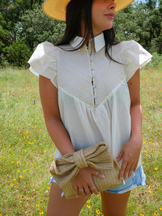 Creamy Smocked Summer top