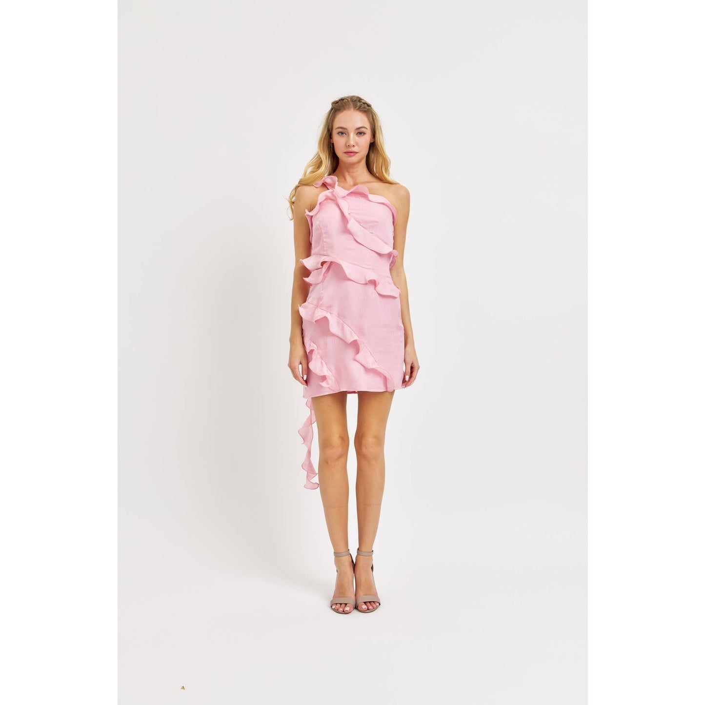 Ruffle it Up Pink Cocktail Dress